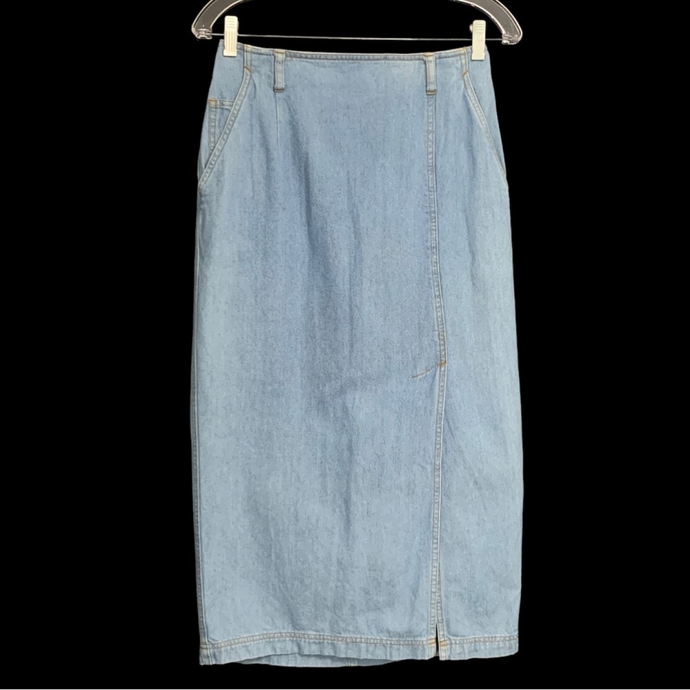 Raffaella Petites Vintage 100% Cotton Denim Pencil Maxi Skirt